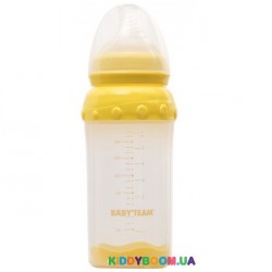 Бутылочка стеклянная с широким горлом с полипропиленовой защитой 220мл Baby Team 1290
